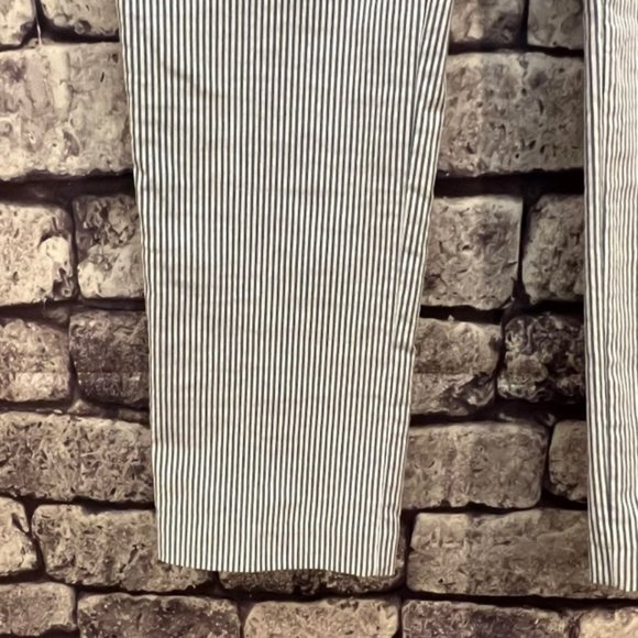 Jones New York Blue & White Seersucker Pull On Dress Pants Size 4 - Picture 5 of 9